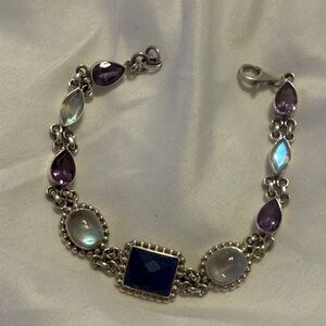 Elegant Silver and Purple Bracelet